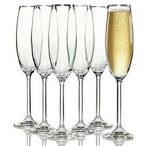 6 coupes de champagne Transparent