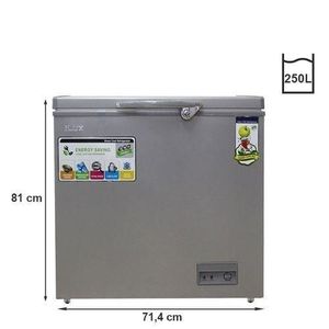 Ilux Congélateur Coffre ILCH250 - 250L - Gris - Garantie 6 Mois