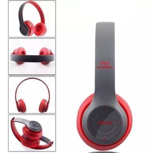 Casque Bluetooth Multi-Fonction P47-rouge
