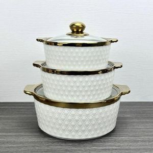Ensemble De Soupières 3 PCS Blanc