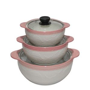 Ensemble De Soupières 3 PCS Blanc