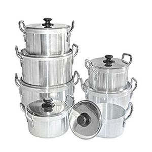 Casserole 7 Pieces Lourd Alu Bouchon - Gris