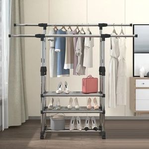 Porte-vêtements Mobile En Métal Et Caoutchouc, Antirouille, Mat