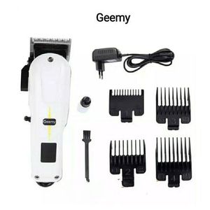 Geemy Tondeuse Electrique Rechargeable - Cheveux Et Barbe - Pour Hommes Et Enfants - Blanc