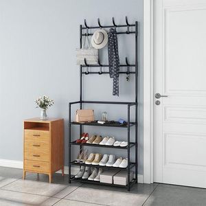 Porte-manteau - Avec Rangement 4 niveaux - Noir