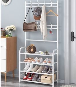 Porte-manteau - Avec Rangement 4 niveaux - Blanc