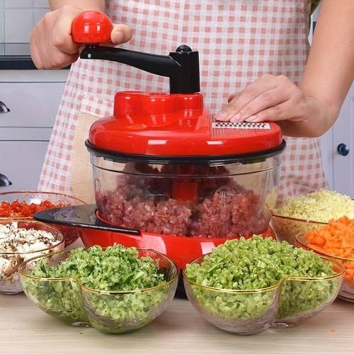 Hachoir à Viande Manuel 2,5 L, Robot Culinaire, Coupe-légumes, Machine à Pâte D'ail