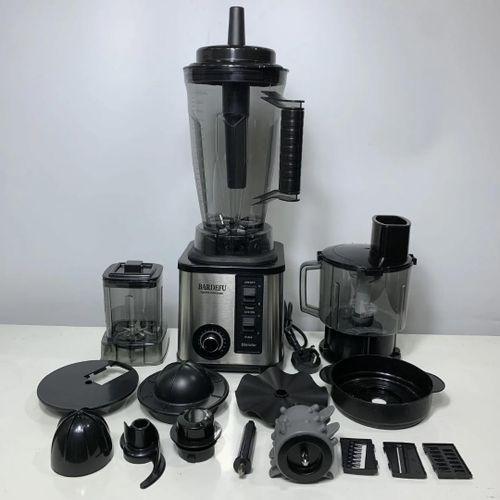 BARDEFU Robot Mixeur 8 en 1 - 4 Litres - 15 Vitesses - Noir/gris