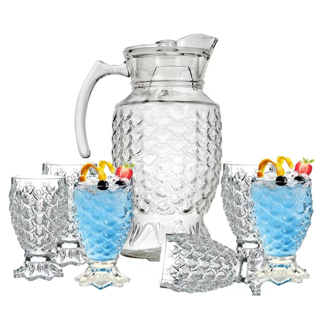 Carafes En Cristal- 1800ml + 6 petits verres