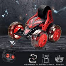 Voiture de cascade télécommandée, son et lumière, rechargeable - Rouge