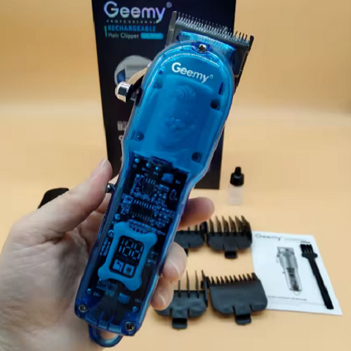 Geemy Tondeuse Professionnelle Transparente - Affichage LED - Rechargeable