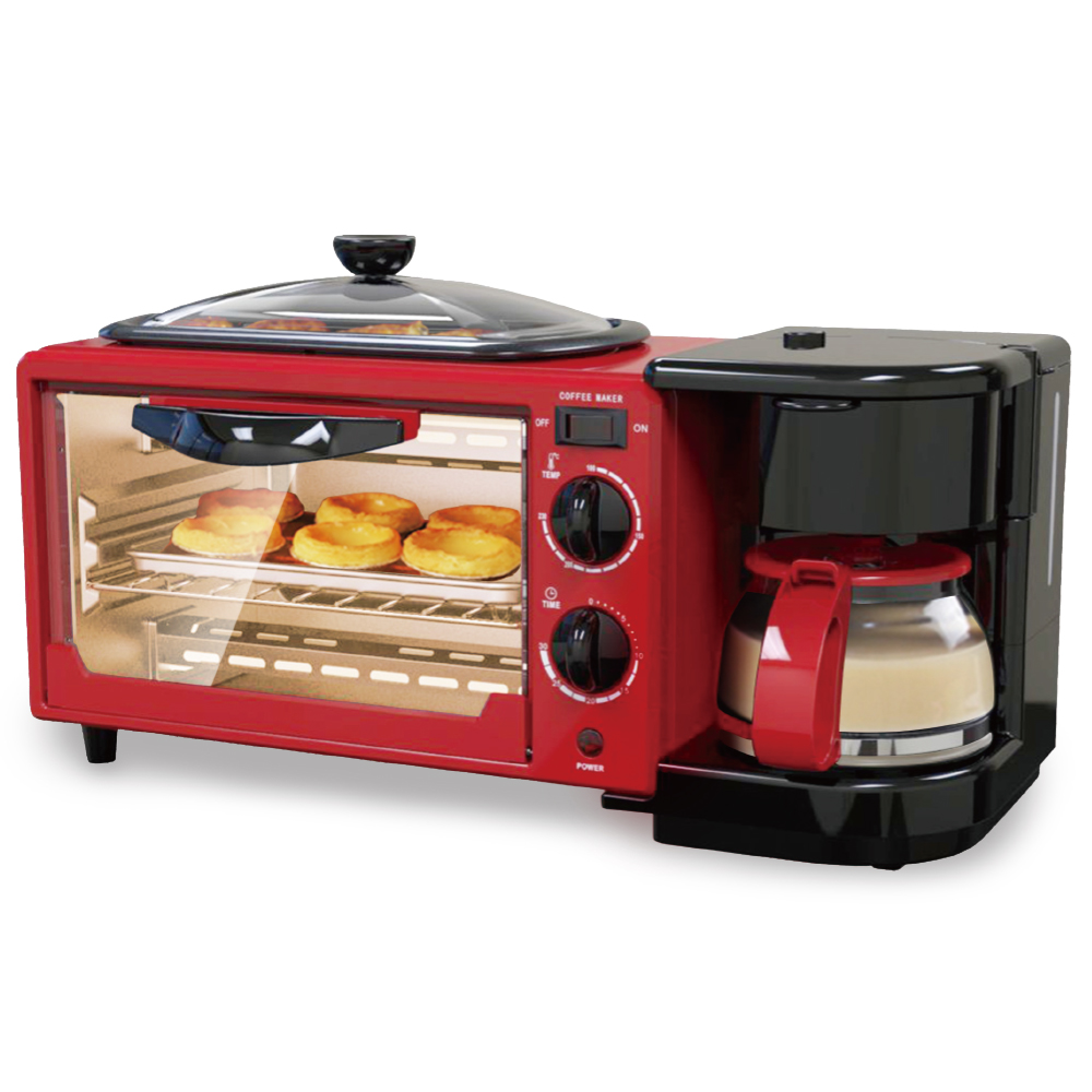 Smart Machine A Petit-Déjeuner Avec Multi-fonction Alimentaires 3 En 1 FOUR- CAFETIERE- POELE (Plaque Chauffante) -9L