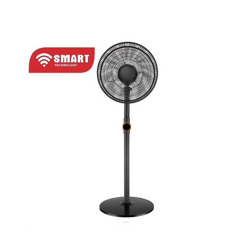 Ventilateur Sur Pieds 16" Silencieux (STV-1655T) -Noir - 40W-8 Pales- 3 Vitesses / Garantie 1 Mois.