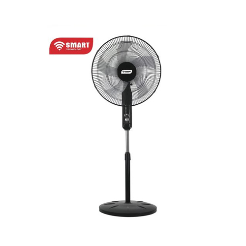 Ventilateur Sur Pied 16’’ Silencieux -50 W- 5 Hélices- Noir/ Garantie 1 Mois