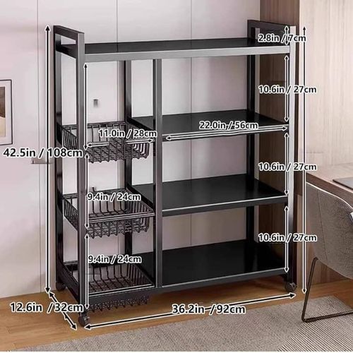 Étagère De Rangement En Métal Pour Cuisine Et Autres - 1m20-1