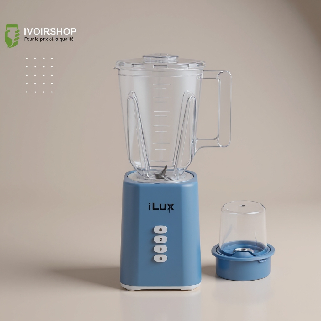 Ilux Blender 2 En 1 - LX-382 - 300W - 1.5 L - Bleu