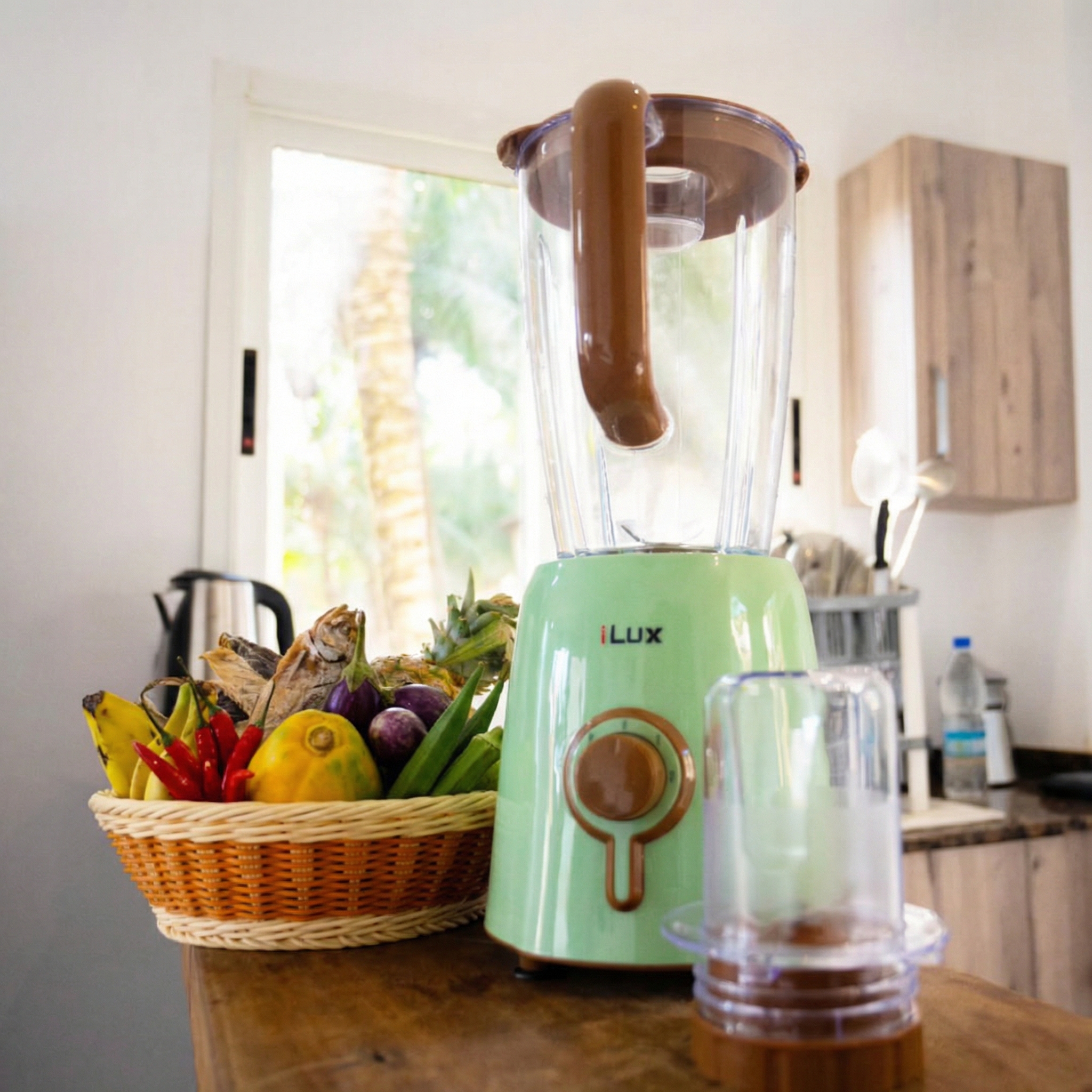 Ilux Blender & Grinder - 2 En 1- LX-373 - Bol 1.5 L - 300W - Vert