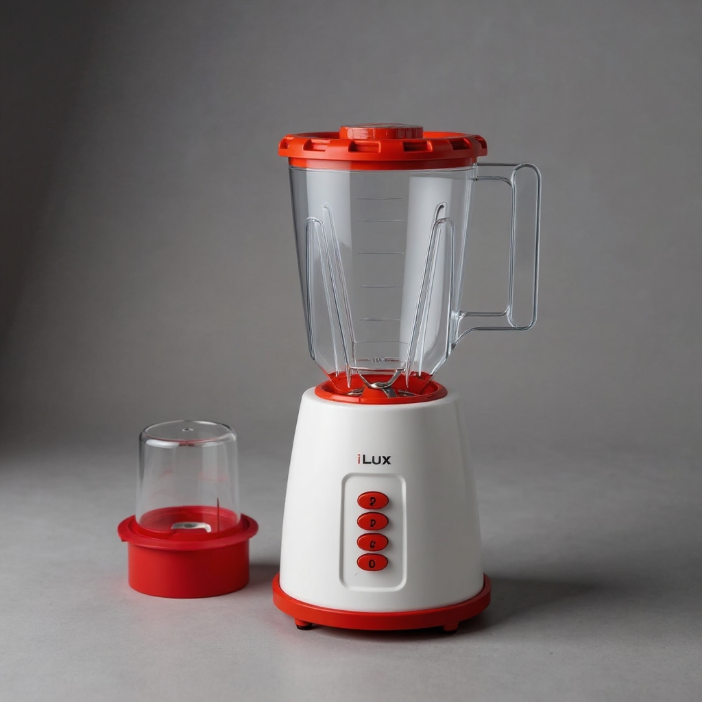 Ilux Blender LX-202 - 2 en 1 - 300W - Blanc/Rouge
