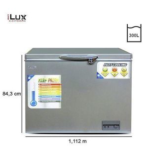 Ilux Congélateur Coffre ILCH300 - 300 L - Congélation Rapide - Gris - Garantie 6 Mois