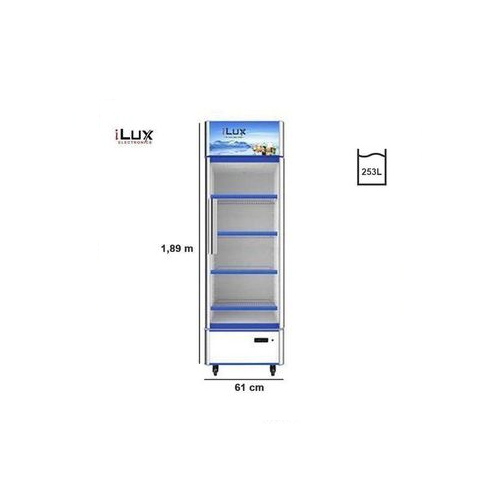 Ilux Réfrigérateur Vertical Vitré - Refroidisseur ILV253 - 253L - Bleu/Gris - Garantie 6 Mois