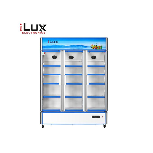Ilux Refroidisseur Vertical Vitré 3 Portes - ILV1053 - 1053L - Bleu/Gris - Garantie 6 Mois
