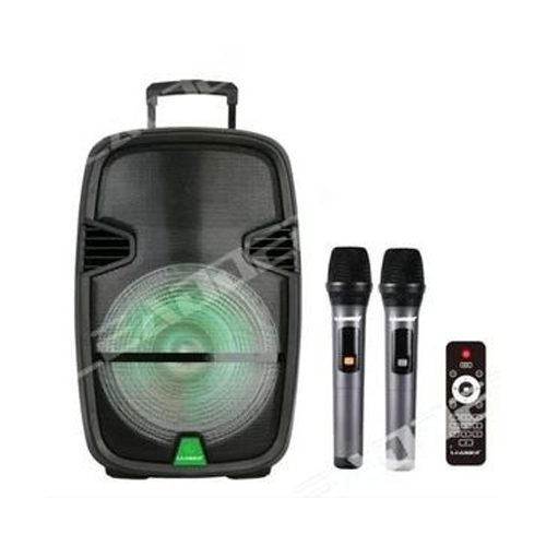 Leadder Enceinte Bluetooth Trolley - 2 micros - SP-156 - 4500mAH - Noir - 15''