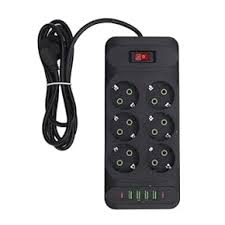 Leadder Multiprise, 6 Prises 4 Ports De Charge USB Prise Plate De La Multiprise 2500W, Rallonge 2M