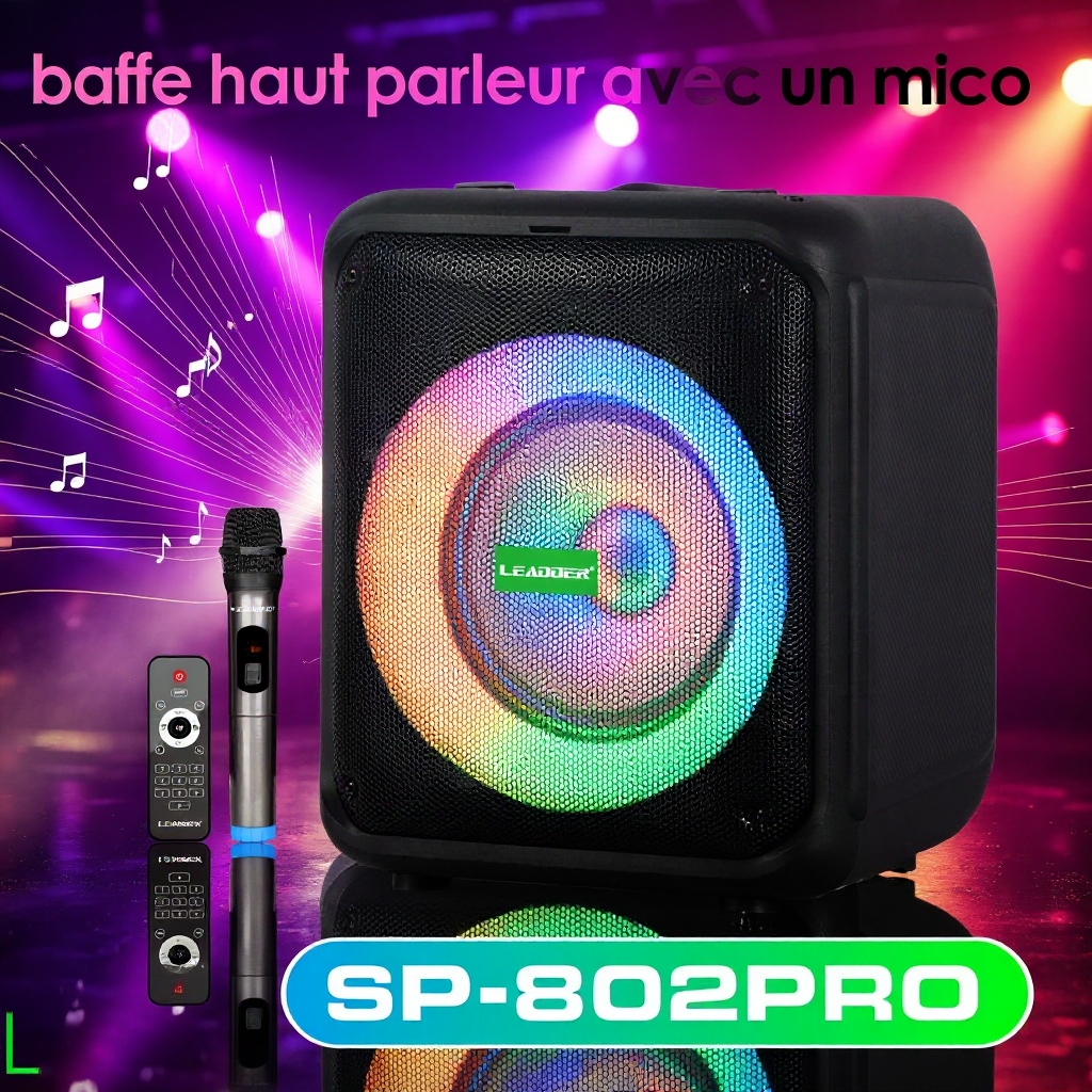 Leadder Puissant Bluetooth Trolley Speaker SP-802PRO- 1 Micro - BT/USB/FM - 40W-2