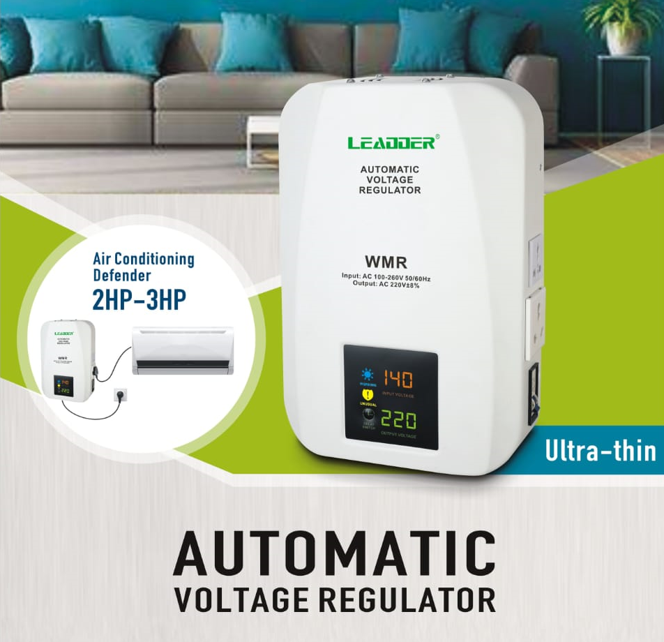 Leadder Régulateur Mural ultra slim de Tension Numérique 5000VA