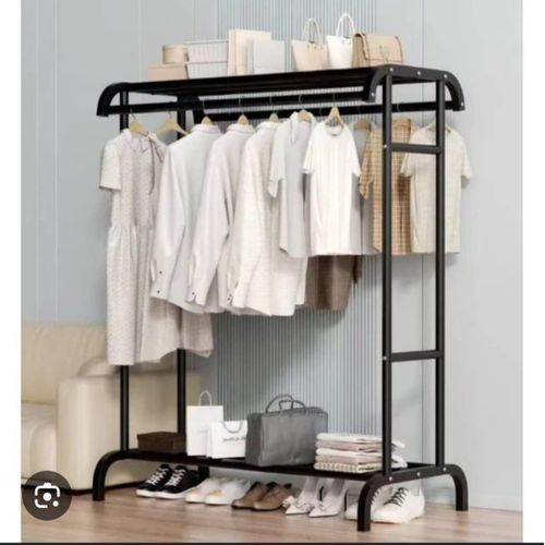 Portant à vêtements métallique avec étagères – Charge maximale 88 kg-1