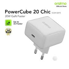 Oraimo PowerCube 20 Chic OCW-5201E-CL55 – Chargeur Rapide 20W Type-C vers Lightning - Blanc