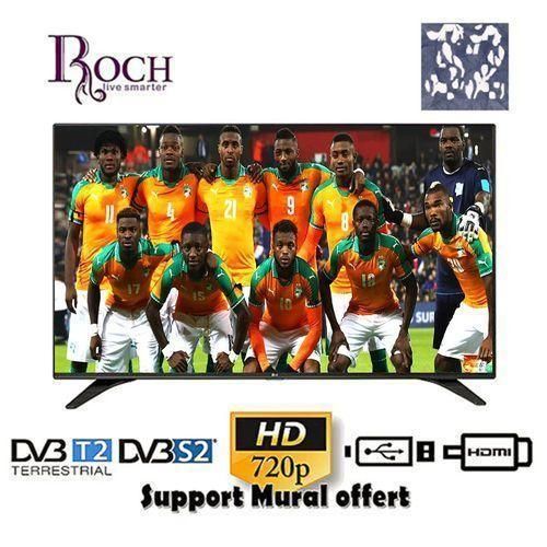 Roch Slim TV LED - 32" - Décodeur Intégré - FHD - USB - HMDI - Garantie 3 Mois + Support Mural Offert