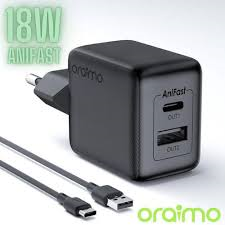 Chargeur Oraimo OCW-5183E+C53 – Charge Rapide 18W avec Câble Type-C Gratuit