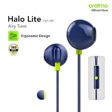 Écouteurs Filaire Oraimo Jack 3,5 mm – Drivers 14,2 mm, Câble 1,2 m, 32 Ω - Bleu