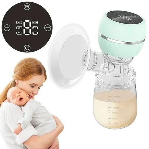 Tire-lait électrique portable addigoes - Silencieux (38 dB), 3 modes, sans BPA, rechargeable par USB-C, 180 ml - Vert