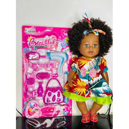 Poupée Africaine Apoutchou Pour Enfant 46cm+ Accessoires