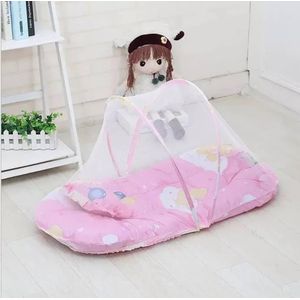 Lit Tente Pour Nouveau née Avec Matelas Et Moustiquaire- Rose