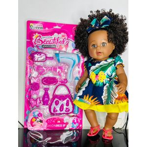 Poupée Africaine Apoutchou Pour Enfant 46cm+ Accessoires