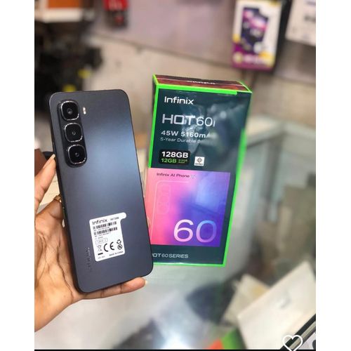 Infinix Hot 60i - 128 Go - 8Go RAM (4+4) - 6,7" - 50 MP/ 8 MP - Dual Nano Sim - 5160mAh - Noir