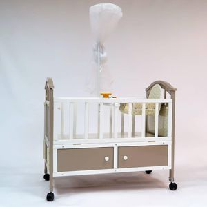 Lit Berceau Bébé Évolutif en Bois avec Rangement Intégré