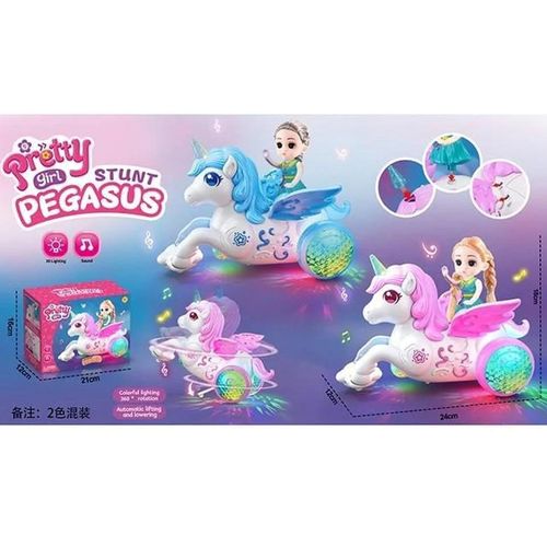 Cheval acrobatique électrique rotatif pour enfants, MUTICOLORE