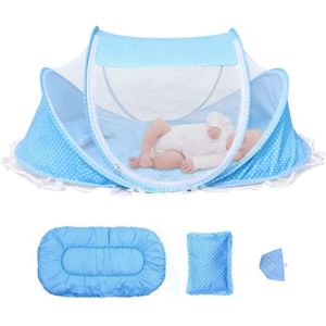 Lit Tente Pour Bébé Avec Matelas Et Moustiquaire- Bleu