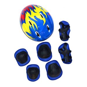 Casque et protège genoux et coude pour enfant de 3 à 8 ans - Bleu