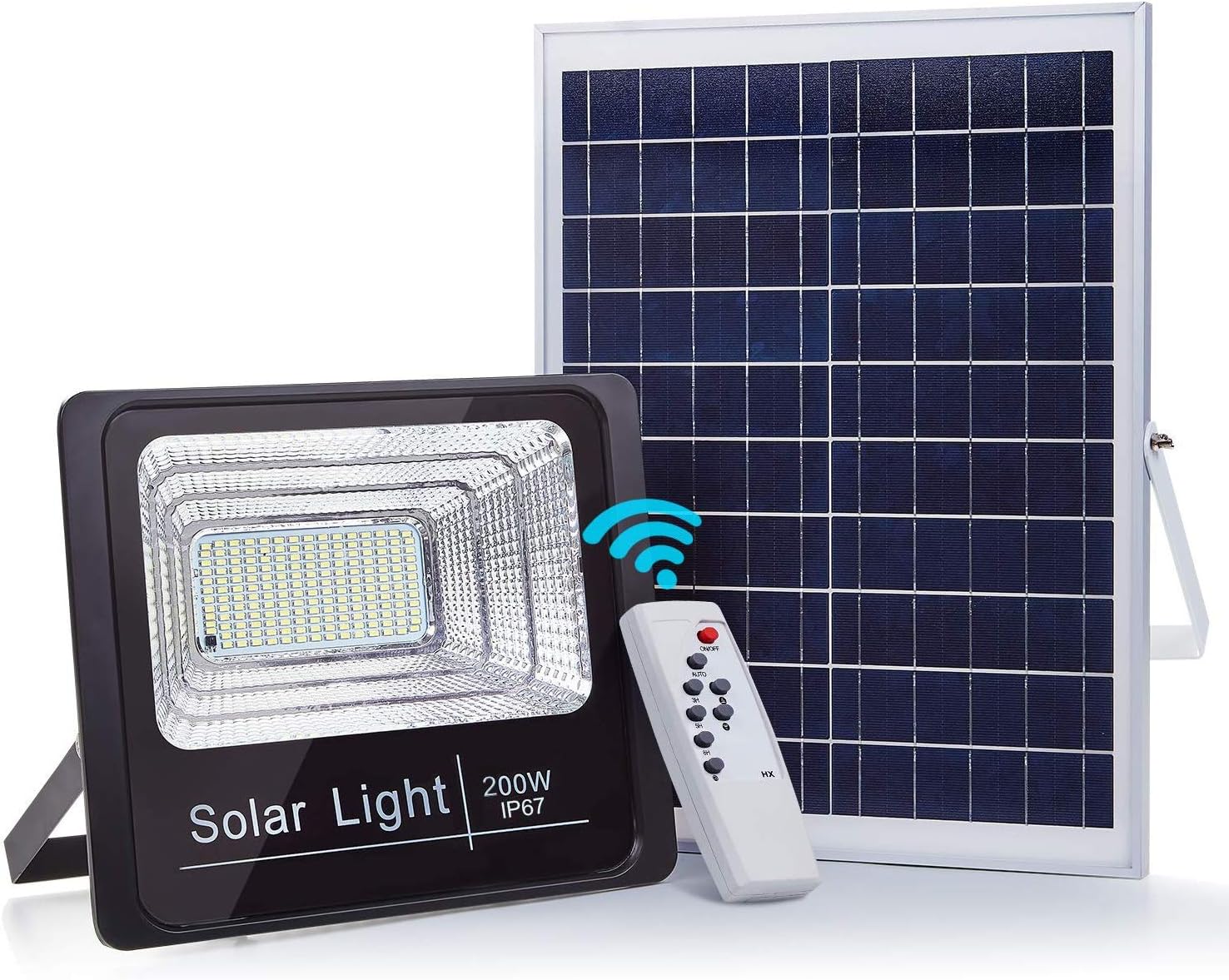 Lampe solaire avec panneau solaire 200W