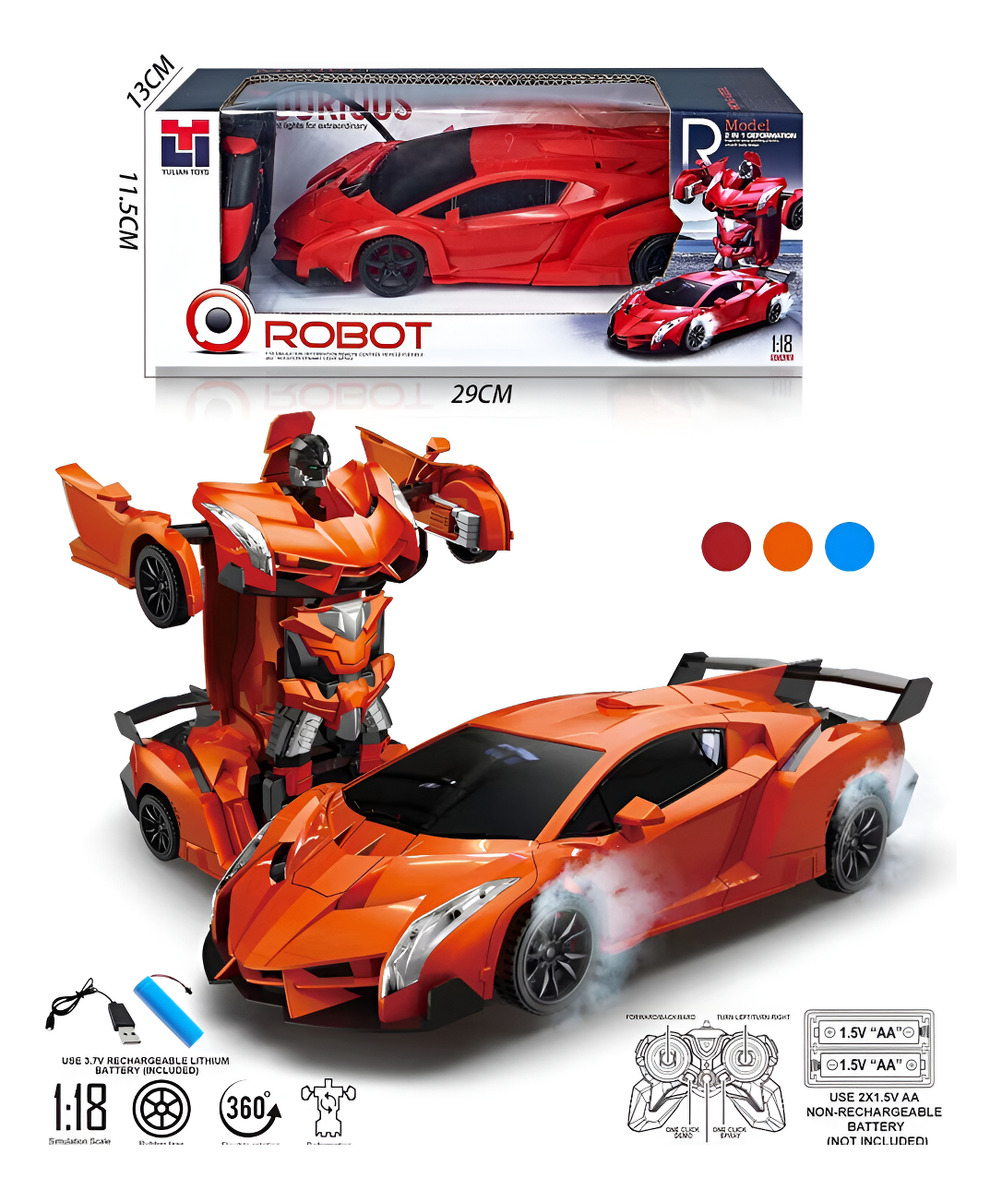Voiture robot transformable télécommandée 2 en 1 pour enfants