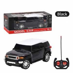 Voiture miniature , 24 cm, télécommandée, à piles, échelle 1:16, phares, rotation à 360° - Noir