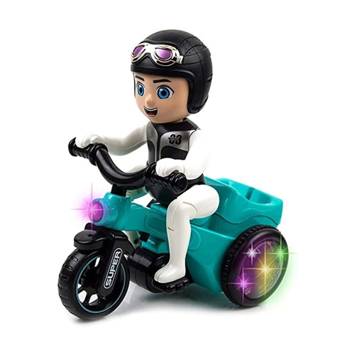 Jouet Moto/Tricycle à Piles Rotatif à 360 Degrés - Lumière/Musique- 3 Ans +