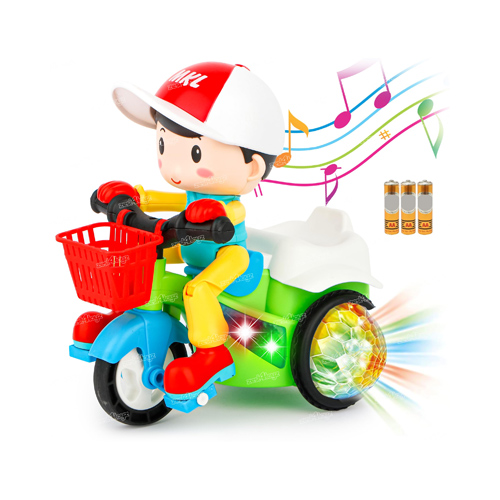 Tricycle acrobatique avec lumières 4D, jouet dansant, jouet en plastique à piles - 3 Ans +