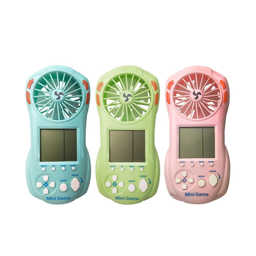 Console de jeux vidéo pour enfants, mini ventilateur portable 2 en 1 avec jeu intégré, mini ventilateur de cou