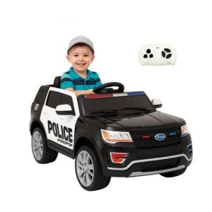 Voiture électrique Biemme Blazer Police pour enfants, noire, 12 V - 2 à 5 ans - Noir